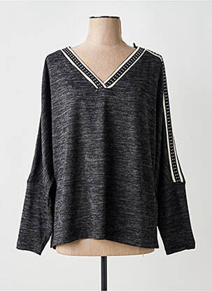 Pull col v manches longues gris AN II VITO femme