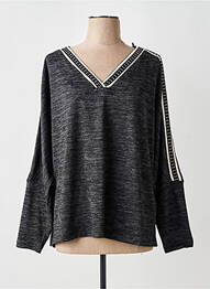 Pull tissage chiné manches longues gris AN II VITO femme