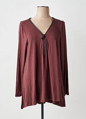 T-shirt manches longues manches longues marron AN II VITO femme