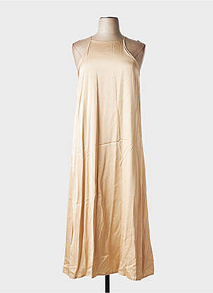 Robe longue coupe fluide fines bretelles beige MÊME ROAD femme