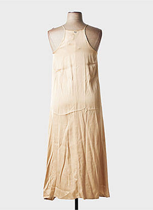 Robe longue coupe fluide fines bretelles beige MÊME ROAD femme