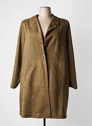 Manteau long coupe cintrée sans capuche vert AN II VITO femme