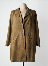 Manteau long coupe cintrée sans capuche vert AN II VITO femme