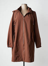 Imperméable fermeture zippée sur le devant a capuche marron YESTA femme