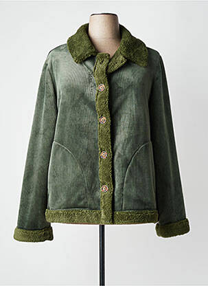 Manteau court coupe droite sans capuche vert AN II VITO femme