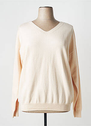 Pull col v manches longues beige ZILCH femme