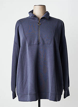 Sweat-shirt tissage jersey manches longues bleu YESTA femme