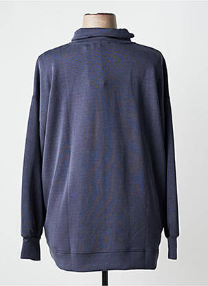 Sweat-shirt tissage jersey manches longues bleu YESTA femme