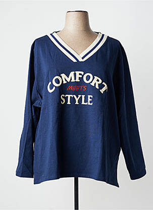 Sweat-shirt stretch manches longues bleu AN II VITO femme
