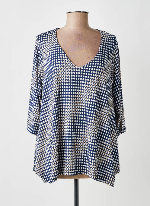 T-shirt manches 3/4 manches 3/4 bleu ONE O ONE femme