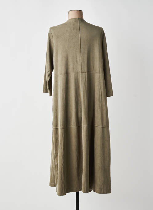 Robe longue manches 3/4 vert YESTA femme