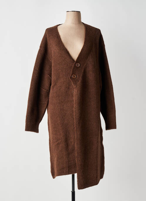 Gilet manches longues coupe cintrée marron MAT. femme