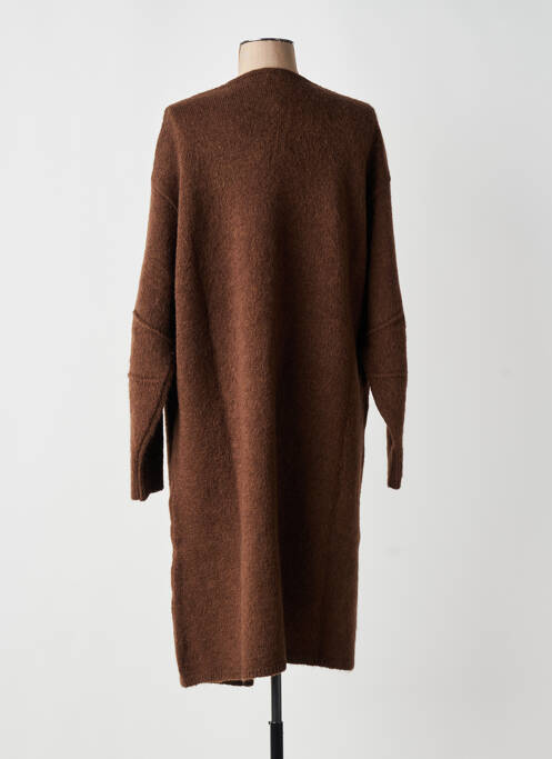 Gilet manches longues coupe cintrée marron MAT. femme