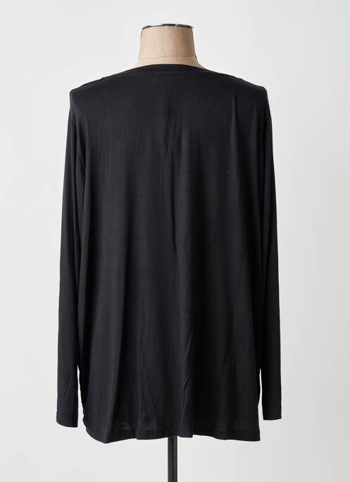 Top coupe fluide manches longues noir SOPHIA femme