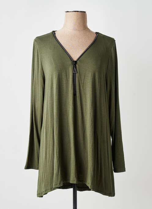 T-shirt coupe droite manches longues vert AN II VITO femme