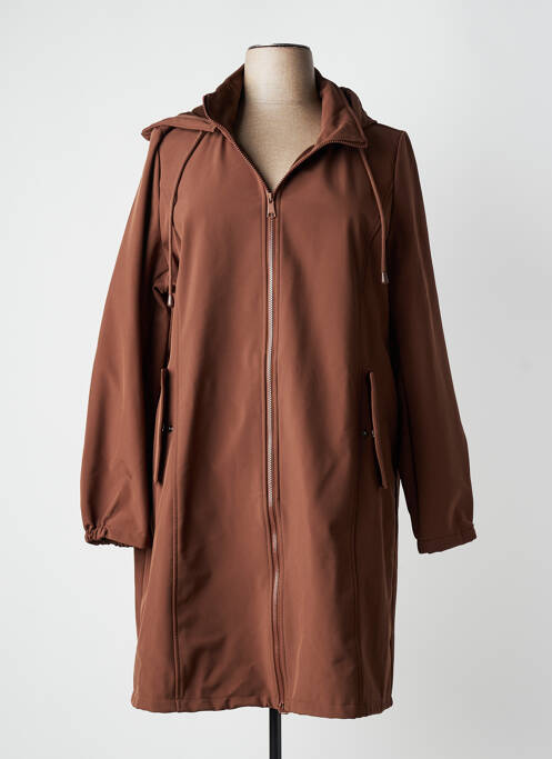 Imperméable capuche amovible a capuche marron YESTA femme