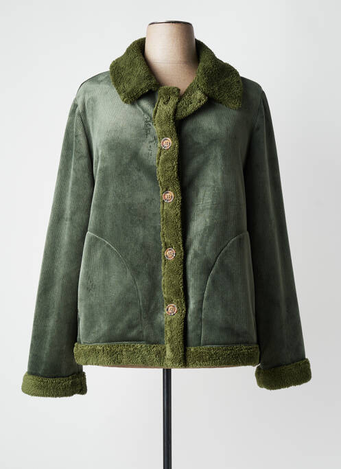 Manteau court coupe droite sans capuche vert AN II VITO femme