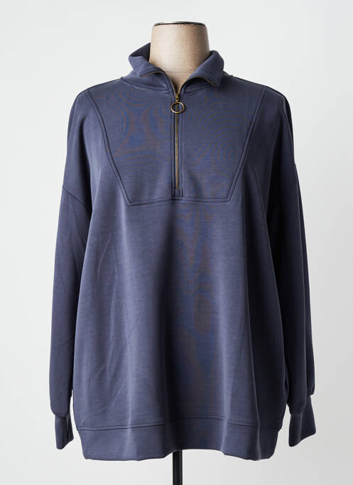 Sweat-shirt tissage jersey manches longues bleu YESTA femme