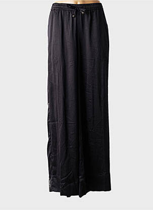 Pantalon droit taille élastique noir MAT. femme