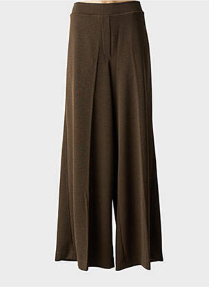 Pantalon flare taille élastique vert MAT. femme