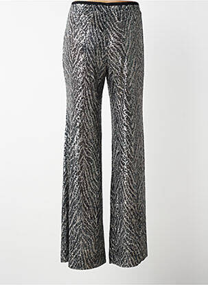 Pantalon flare taille élastique argent MAT. femme