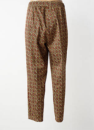 Pantalon droit taille élastique marron MAT. femme