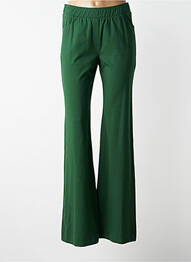 Pantalon flare taille élastique vert MAT. femme