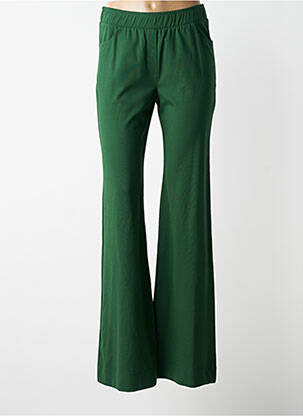 Pantalon flare taille élastique vert MAT. femme