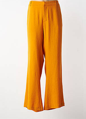Pantalon flare taille élastique jaune MAT. femme