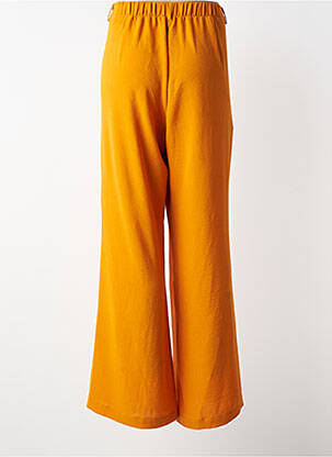 Pantalon flare taille élastique jaune MAT. femme