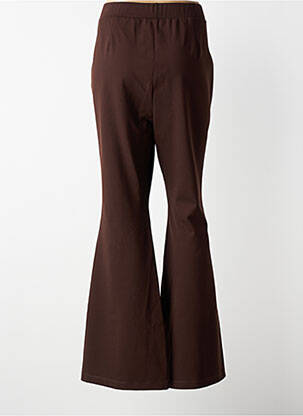 Pantalon flare taille élastique marron MAT. femme