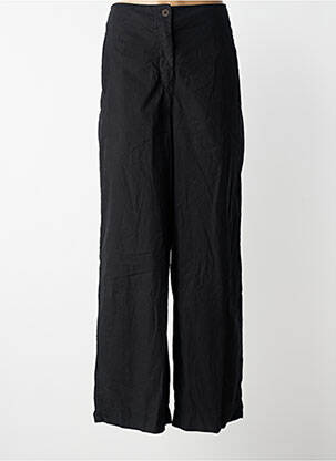 Pantalon droit taille élastique noir YELLOW LABEL femme