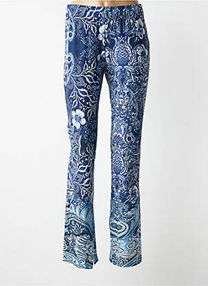 Pantalon flare taille élastique bleu MAT. femme