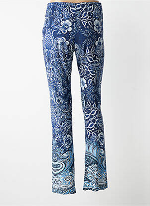 Pantalon flare taille élastique bleu MAT. femme