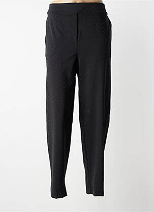 Pantalon droit taille élastique noir MAT. femme