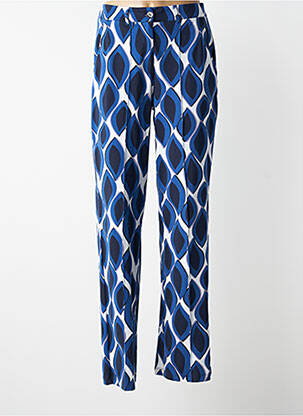 Pantalon large fermeture zippée sous rabat boutonné bleu ZILCH femme