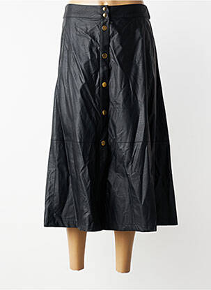 Jupe longue coupe évasée noir MAT. femme
