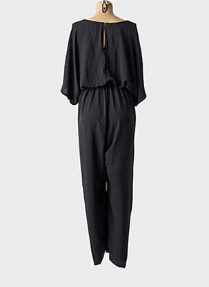 Combi-pantalon fermeture zippée au dos manches 3/4 noir MAT. femme