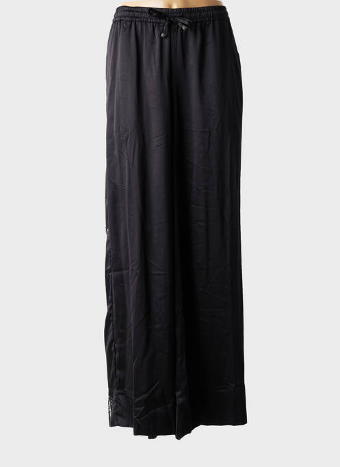 Pantalon droit taille élastique noir MAT. femme