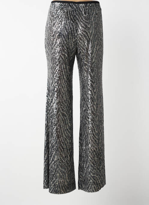Pantalon flare taille élastique argent MAT. femme
