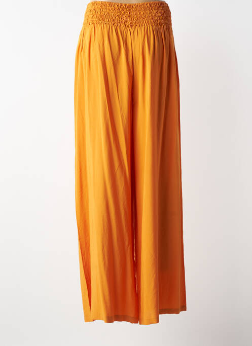 Pantalon large taille élastique jaune MAT. femme