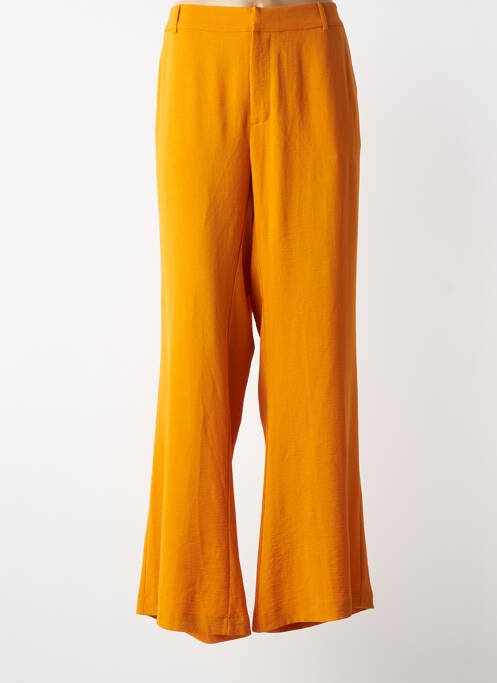 Pantalon flare taille élastique jaune MAT. femme