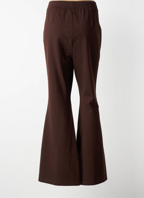 Pantalon flare taille élastique marron MAT. femme