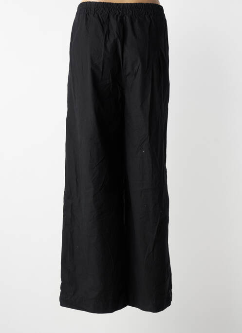 Pantalon droit fermeture zippée sous rabat boutonné noir YELLOW LABEL femme