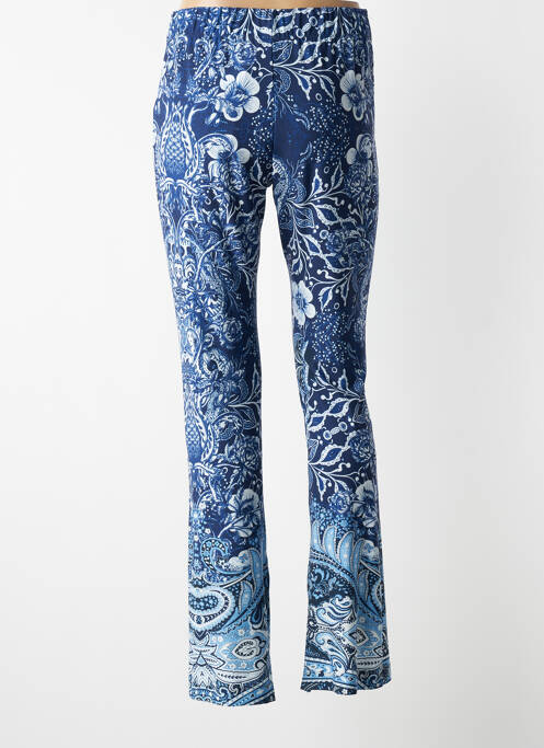 Pantalon flare taille élastique bleu MAT. femme