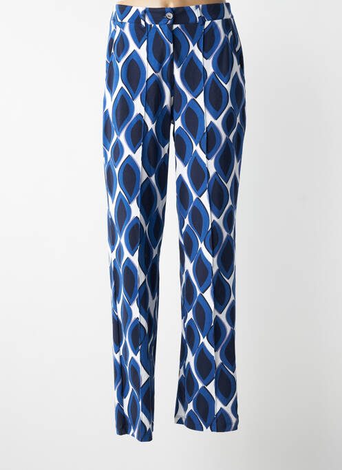 Pantalon large fermeture zippée sous rabat boutonné bleu ZILCH femme