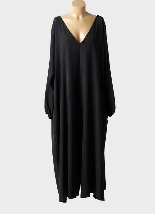 Robe longue coupe fluide manches longues noir SOPHIA femme