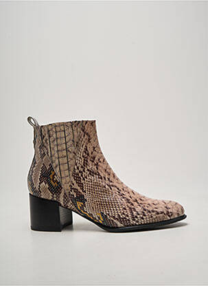 Bottines/boots bout pointu talon de 4 à 6cm beige FUGITIVE BY FRANCESCO ROSSI femme