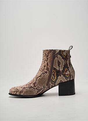 Bottines/boots bout pointu talon de 4 à 6cm beige FUGITIVE BY FRANCESCO ROSSI femme