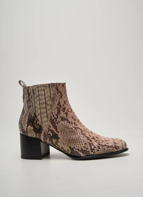 Bottines/boots bout pointu talon de 4 à 6cm beige FUGITIVE BY FRANCESCO ROSSI femme